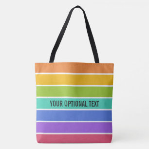 Aangepaste regenboogkleuren tote bag
