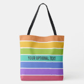 Aangepaste regenboogkleuren tote bag (Achterkant)