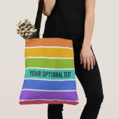 Aangepaste regenboogkleuren tote bag (Dichtbij)