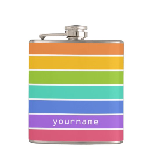 Aangepaste regenboogkleurenkolf heupfles (Voorkant)