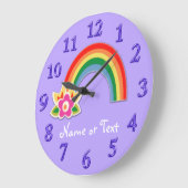 Aangepaste regenboogklok in UW KLEUREN, TEKST Grote Klok (Hoek)