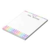Aangepaste regenboogkrayon Kindergarten Teacher-la Notitieblok (Linkerzijde)