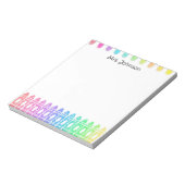 Aangepaste regenboogkrayon Kindergarten Teacher-la Notitieblok (Linkerzijde)