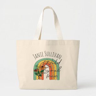 Aangepaste regenboognaam Grote Canvas tas