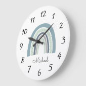 Aangepaste regenboognaam Nursery Large Clock Grote Klok (Hoek)