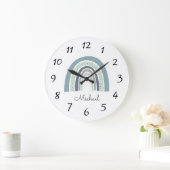 Aangepaste regenboognaam Nursery Large Clock Grote Klok (Huis)