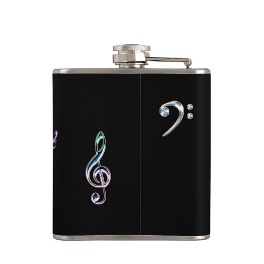 Aangepaste regenboognota's Elektrische gitaarkolf Heupfles (Achterkant)