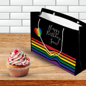 Aangepaste regenboogpride Heart Gift Bag Groot Cadeauzakje