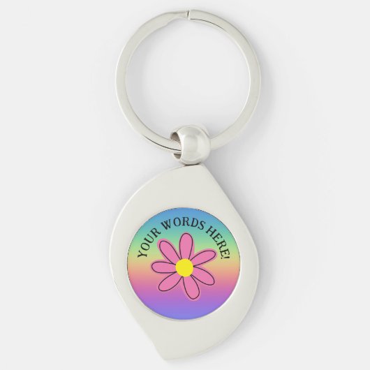 Aangepaste regenboogroze Sleutelhanger (Voorkant)