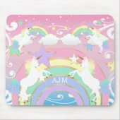 Aangepaste regenboogroze Unicorn Muismat (Voorkant)
