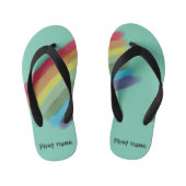 Aangepaste regenboogschuivers kinder teenslippers (Voetbed)