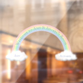 Aangepaste regenboogstraal en vloeiende witte wolk raamsticker (Vel 2)