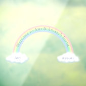 Aangepaste regenboogstraal en vloeiende witte wolk raamsticker (Vel 3)