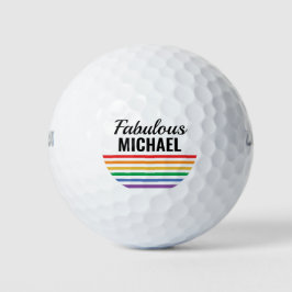 Aangepaste regenboogstripes Witte LGBT - Aangepast Golfballen