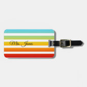 Aangepaste regenboogstrips Bagagelabel (Voorkant horizontaal)