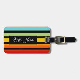 Aangepaste regenboogstrips Bagagelabel
