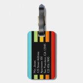 Aangepaste regenboogstrips Bagagelabel (Achterkant verticaal)