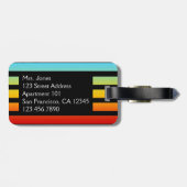 Aangepaste regenboogstrips Bagagelabel (Achterkant horizontaal)