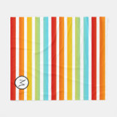 Aangepaste regenboogstrips voor monogram vloerbede fleece deken (Voorkant (Horizontaal))