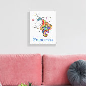 Aangepaste regenboogUnicorn Canvas Afdruk (Insitu (Woonkamer))