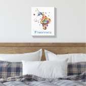 Aangepaste regenboogUnicorn Canvas Afdruk (Insitu (Slaapkamer))