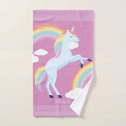 Aangepaste regenboogUnicorn Handdoek (Handdoek)