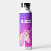 Aangepaste regenboogUnicorn Paars Glitter Kinder Waterfles (Links)
