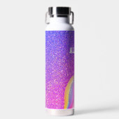 Aangepaste regenboogUnicorn Paars Glitter Kinder Waterfles (Voorkant)