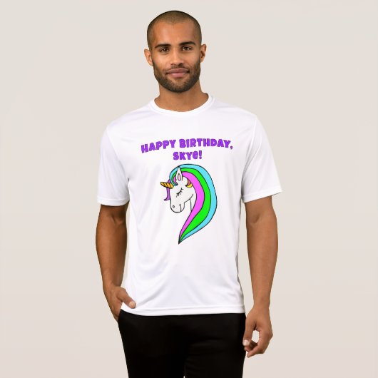 Aangepaste regenboogUnicorn T-shirt (Voorkant volledig)