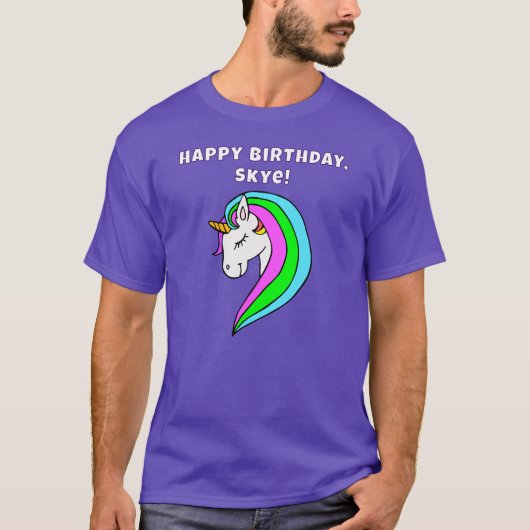 Aangepaste regenboogUnicorn T-shirt (Voorkant)