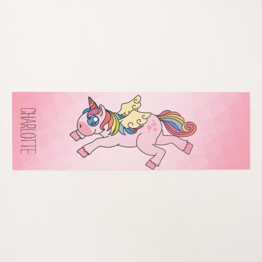 Aangepaste regenboogUnicorn Yogamat (Achterkant (horizontaal))