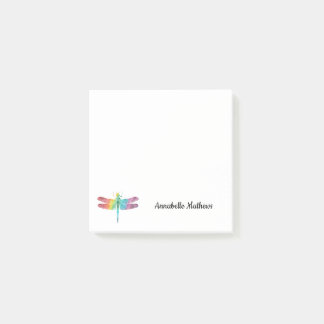 Aangepaste regenboogWaterverf Dragonfly Feminine Post-it® Notes