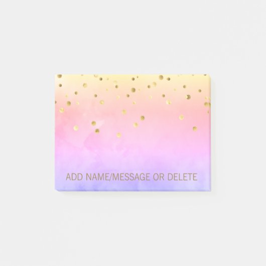 Aangepaste regenboogWaterverf Faux Gold Foil Post-it® Notes (Voorkant)