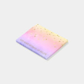 Aangepaste regenboogWaterverf Faux Gold Foil Post-it® Notes (Schuin)