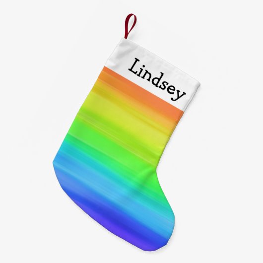 Aangepaste regenboogWaterverf Kleine Kerstsok (Voorkant (Hangend))