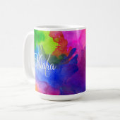 Aangepaste regenboogWaterverf Koffiemok (Voorkant links)
