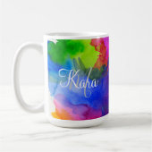 Aangepaste regenboogWaterverf Koffiemok (Links)