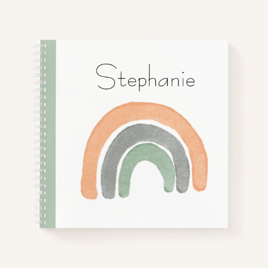 Aangepaste regenboogWaterverf Moderne schets Notitieboek (Voorkant)