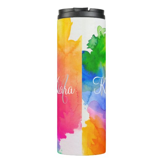 Aangepaste regenboogWaterverf Thermosbeker (Achterkant)