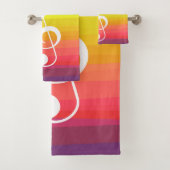 Aangepaste regenboogWaterverf Treble Clef Bad Handdoek (Insitu)