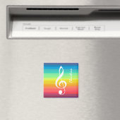 Aangepaste regenboogWaterverf Treble Clef Magneet (Insitu (Vaatwasser))