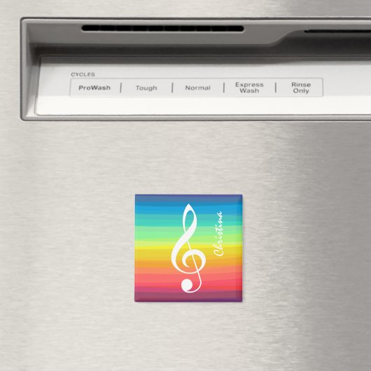 Aangepaste regenboogWaterverf Treble Clef Magneet (Insitu (Vaatwasser))