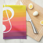 Aangepaste regenboogWaterverf Treble Clef Theedoek (Quarter Fold)