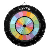 Aangepaste regenboogwielpositiviteit LGBT pastelkl Dartbord (Voorkant)