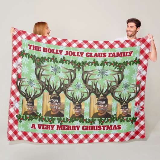 Aangepaste "Rein-reeks" 5-fotovoltaire knuppel Fleece Deken (In situ)