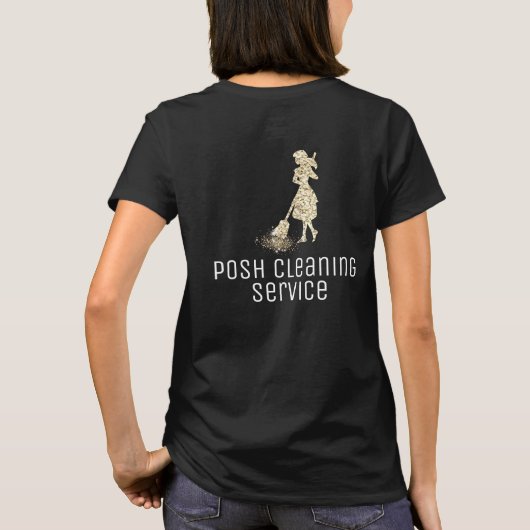 Aangepaste reinigingsservice - Bewaring Gold Glitt T-shirt (Achterkant)