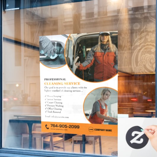 Aangepaste reinigingsservices Raamfolie Raamsticker (Cafe Raam)