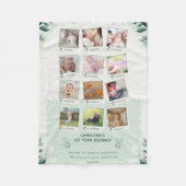 Aangepaste Reis Foto Collage Eerste Jaar Baby Fleece Deken (Voorkant)