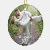 Aangepaste Reis Foto Kerstboom Parijs Keramisch Ornament (Links)