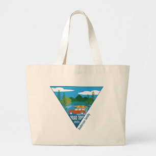 Aangepaste reis langs de weg naar de berg grote tote bag